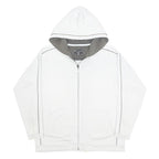 CHAMPION Mens White Hoodie Full Zip M Cotton Blend Casual Sportswear