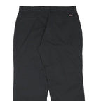 DICKIES Mens Cotton Blend Black Regular Straight Trousers W35 L28 Workwear Zip