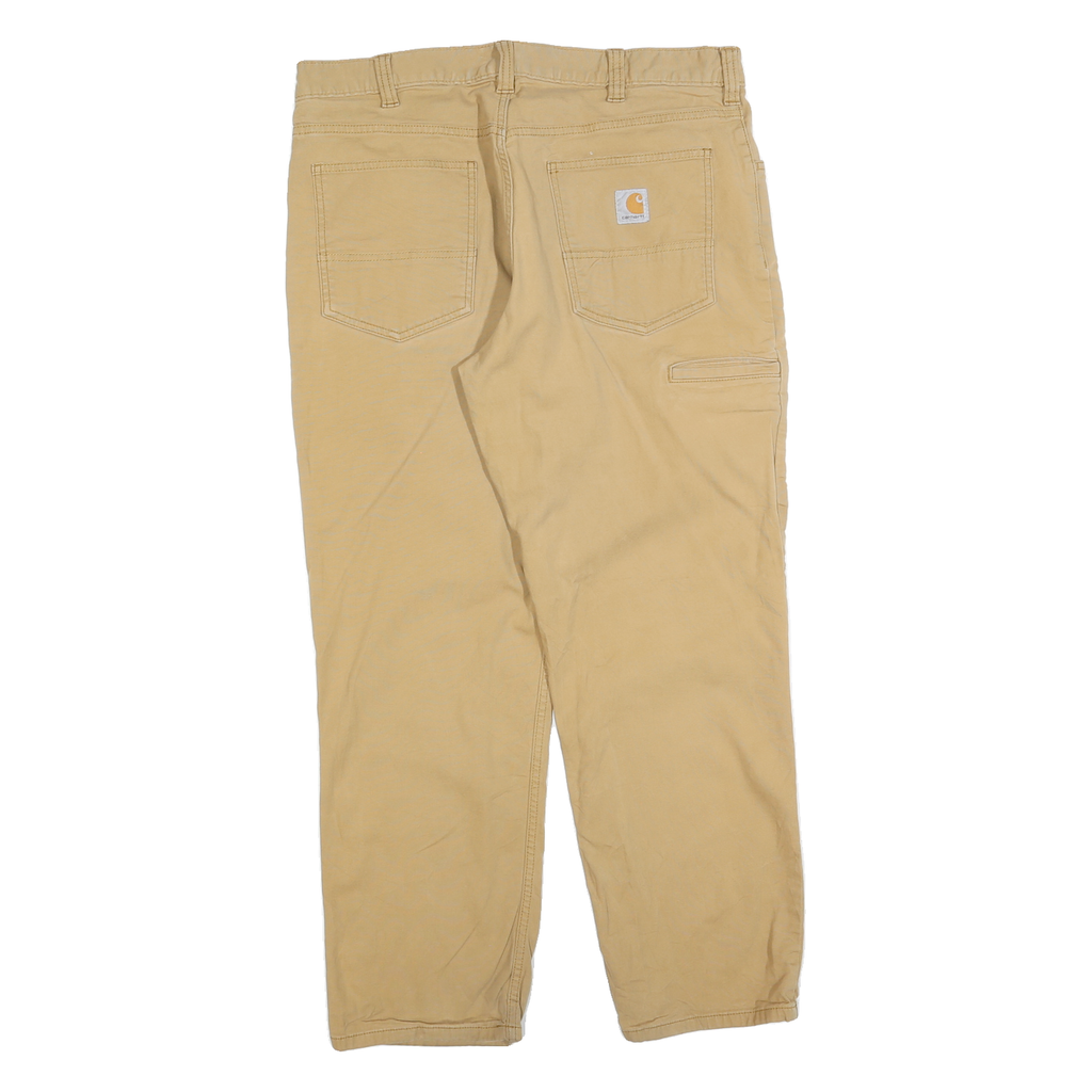 CARHARTT Mens Cotton Blend Beige Relaxed Fit Straight Leg Trousers W36 L30