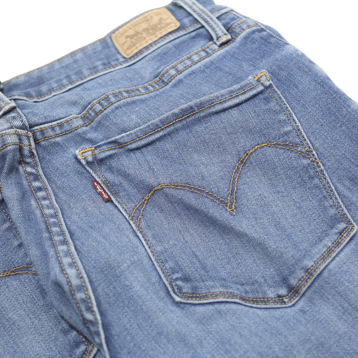 LEVI'S Womens Blue Slim Skinny Denim Medium Wash W26 L30 Slim Fit Zip Jeans