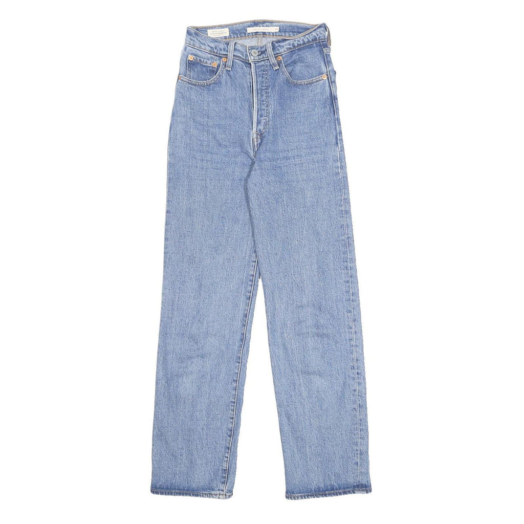 LEVI'S Ribcage Big E Womens Jeans Blue Regular Straight Denim Medium W24 L29