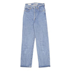 LEVI'S Ribcage Big E Womens Jeans Blue Regular Straight Denim Medium W24 L29
