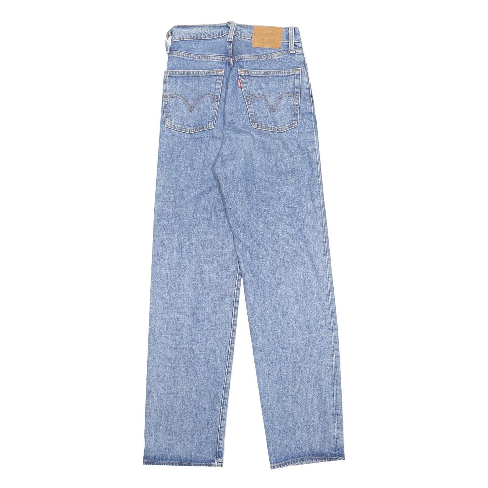 LEVI'S Ribcage Big E Womens Jeans Blue Regular Straight Denim Medium W24 L29