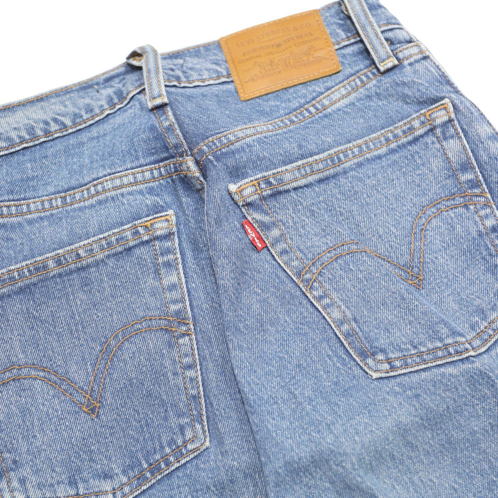 LEVI'S Ribcage Big E Womens Jeans Blue Regular Straight Denim Medium W24 L29