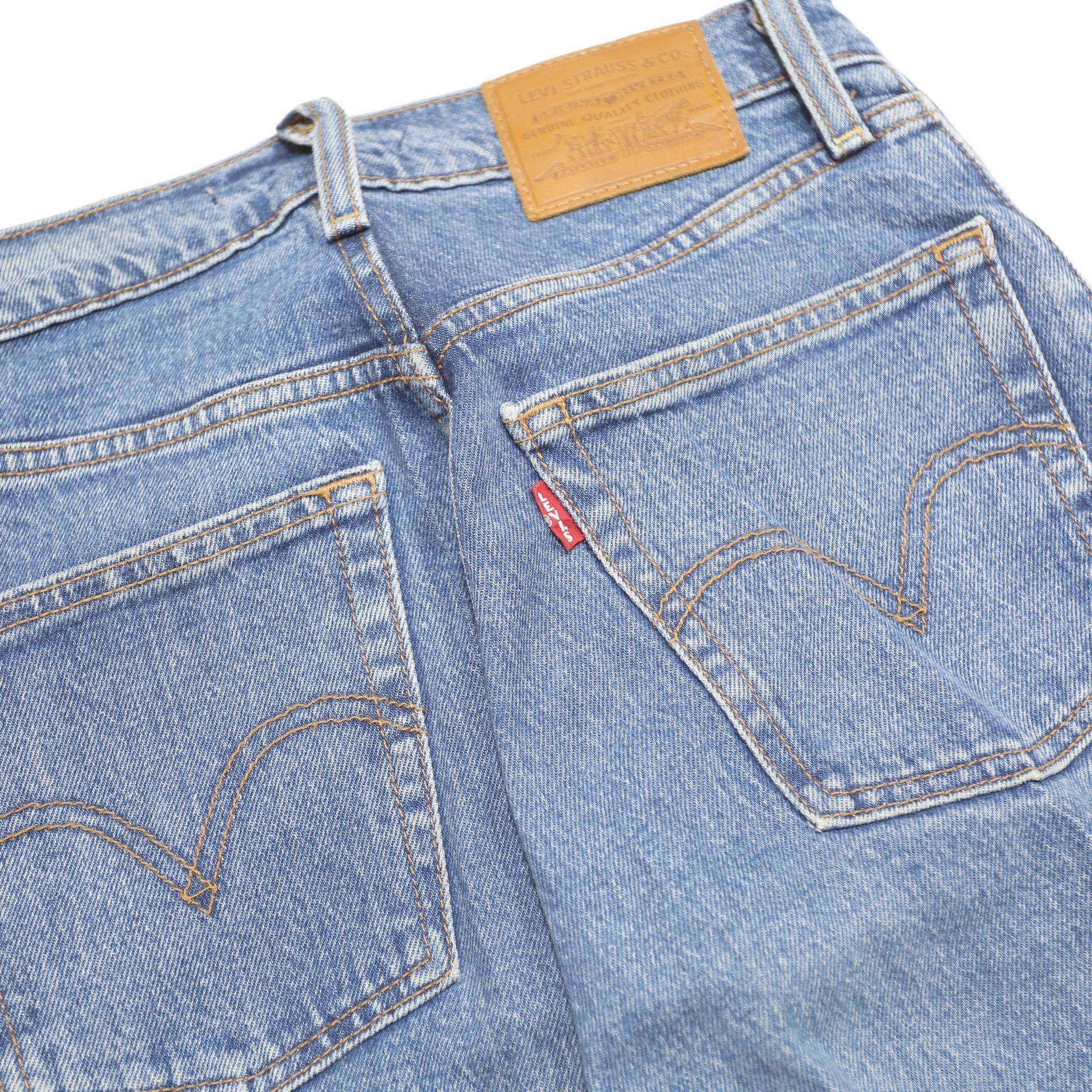 LEVI'S Ribcage Big E Womens Jeans Blue Regular Straight Denim Medium W24 L29