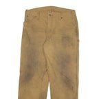DICKIES Mens Cotton Blend Beige Workwear Regular Leg Trousers W34 L31 Durable
