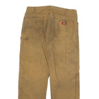 DICKIES Mens Cotton Blend Beige Workwear Regular Leg Trousers W34 L31 Durable