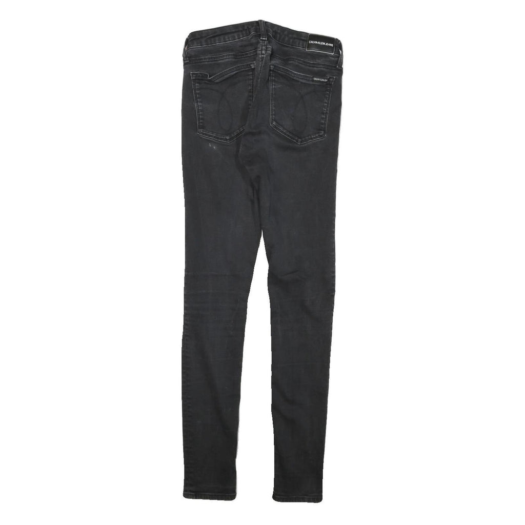 CALVIN KLEIN JEANS Womens Slim Black Denim Skinny Cotton Blend W24 L27 Stylish