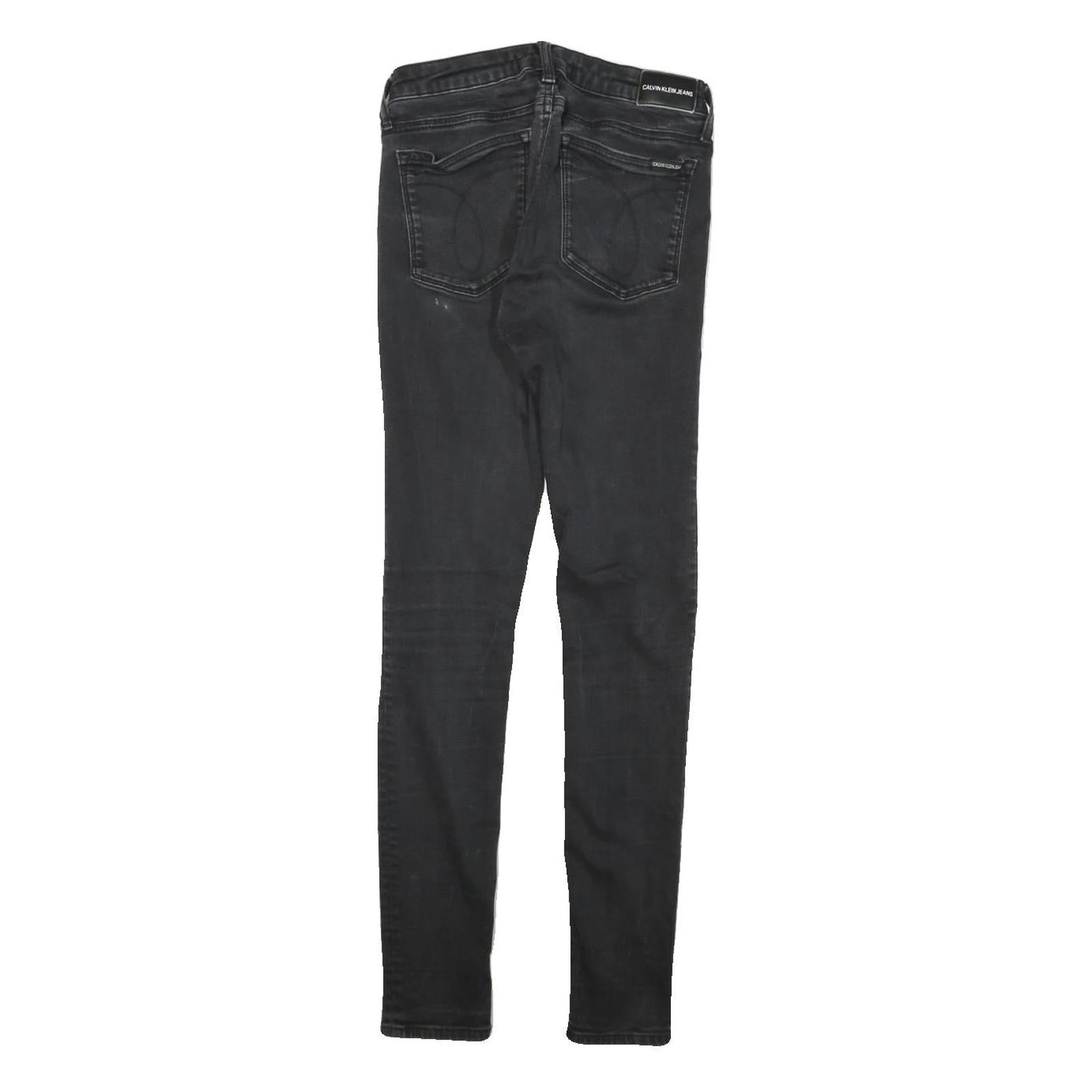 CALVIN KLEIN JEANS Womens Slim Black Denim Skinny Cotton Blend W24 L27 Stylish