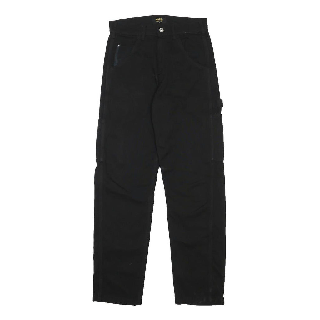 STAN RAY Womens Cotton Blend Black Slim Straight Trousers W28 L31 Zip Closure