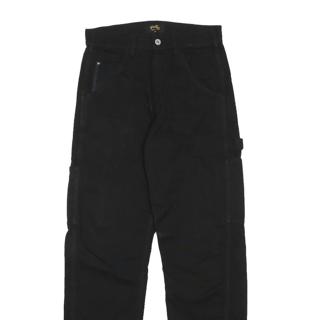 STAN RAY Womens Cotton Blend Black Slim Straight Trousers W28 L31 Zip Closure