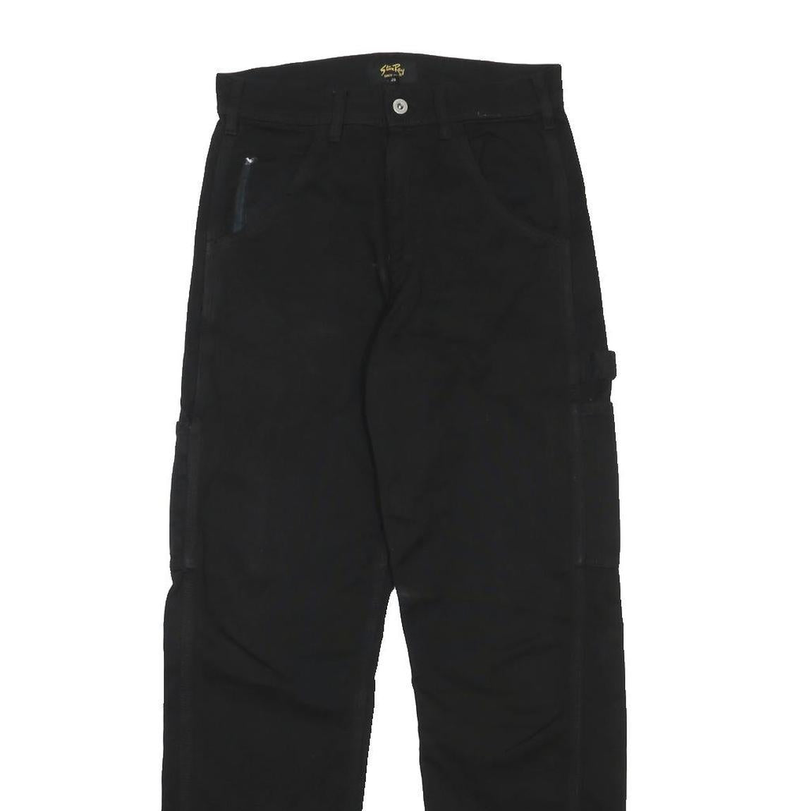 STAN RAY Womens Cotton Blend Black Slim Straight Trousers W28 L31 Zip Closure