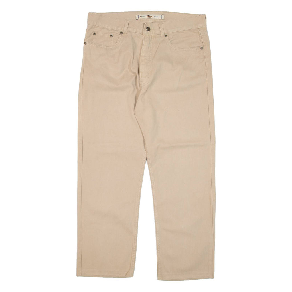 GO WEST Mens Trousers Beige Regular Straight W34 L27