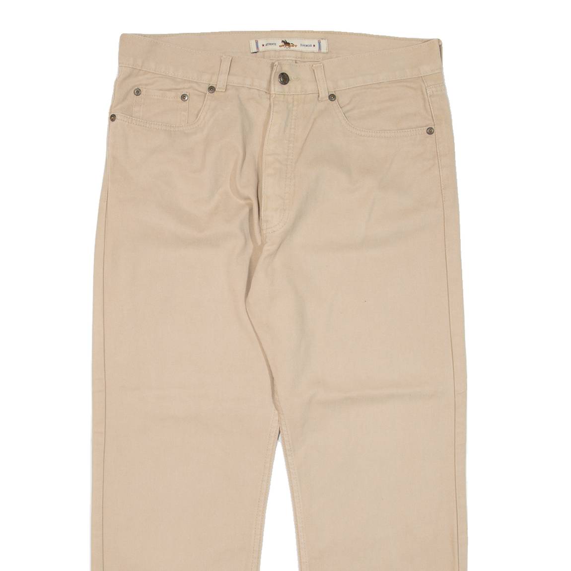 GO WEST Mens Trousers Beige Regular Straight W34 L27