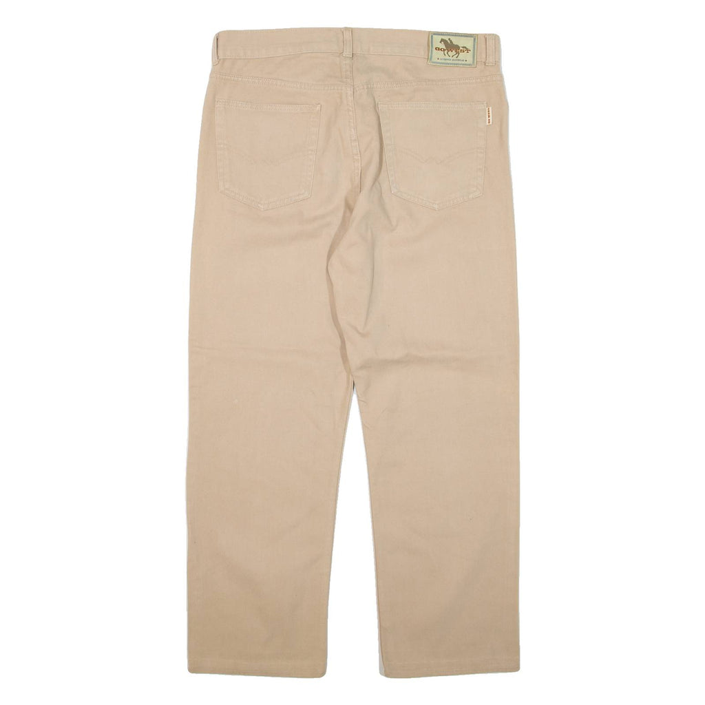 GO WEST Mens Trousers Beige Regular Straight W34 L27