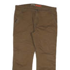 DICKIES Mens Relaxed Brown Jeans Denim W38 L28 Workwear Straight Cotton Blend