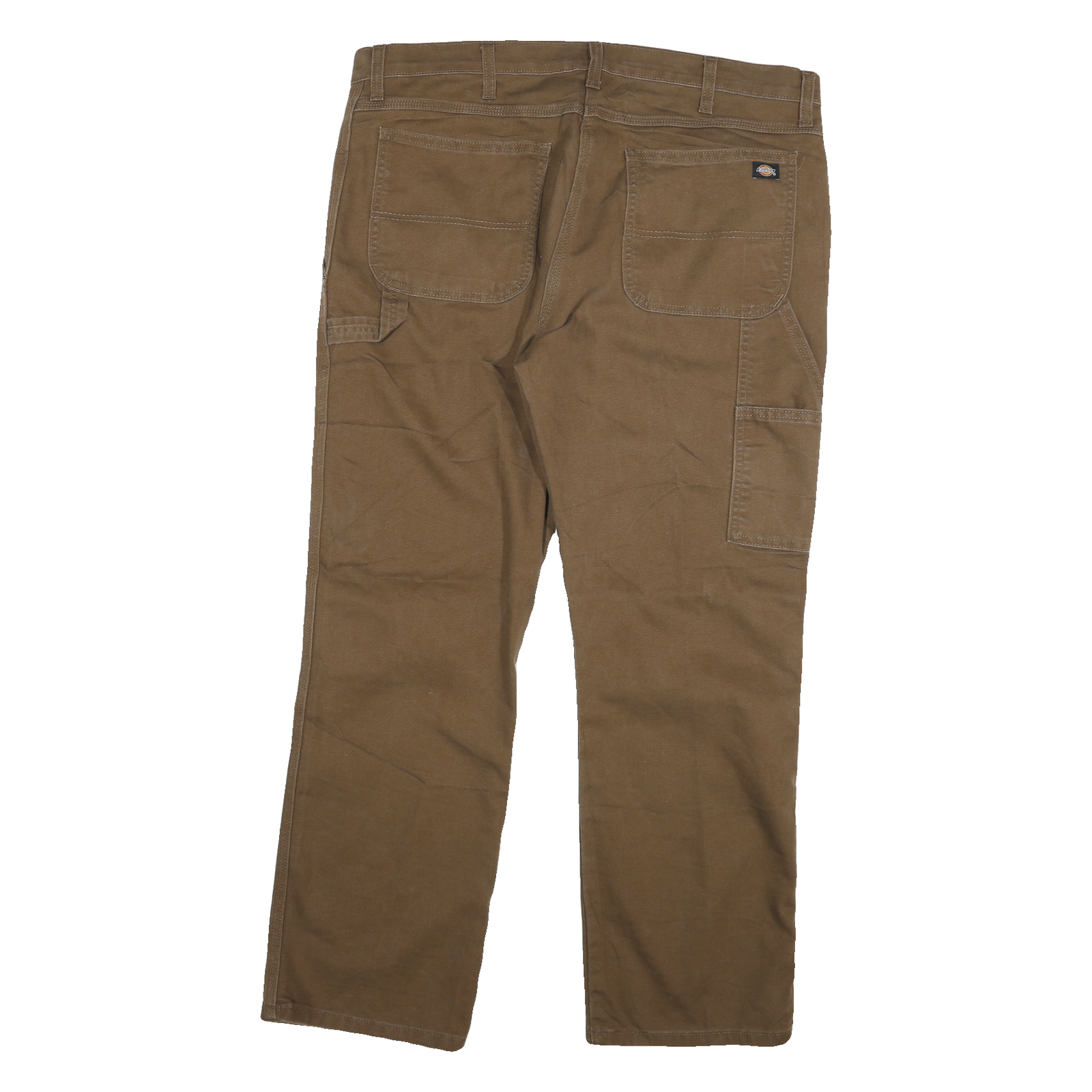 DICKIES Mens Relaxed Brown Jeans Denim W38 L28 Workwear Straight Cotton Blend