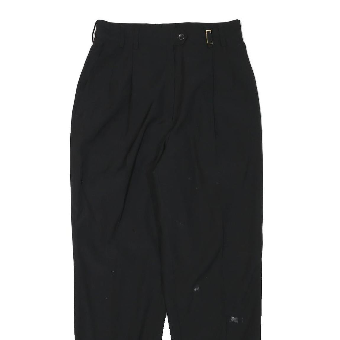 ZERRES Womens Wool Blend Black Relaxed Tapered Trousers W26 L28 Classic Style