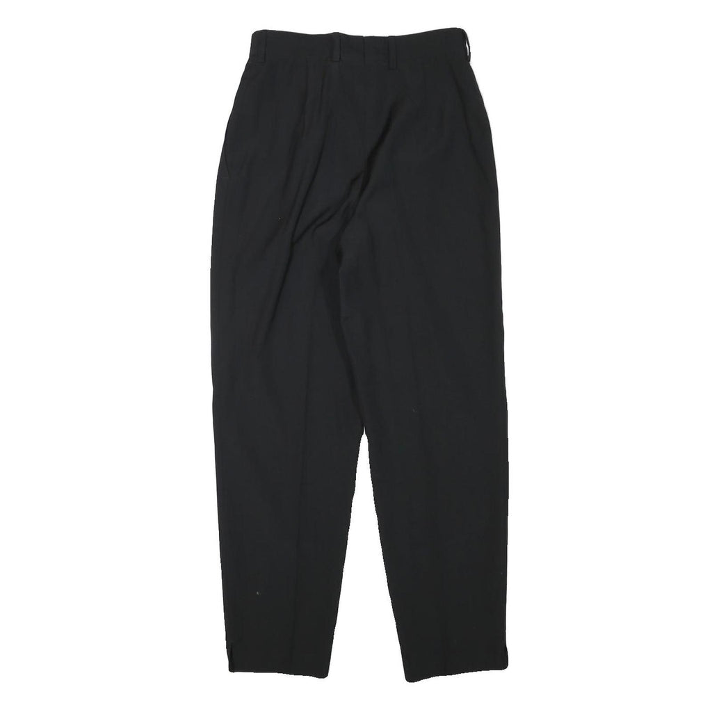 ZERRES Womens Wool Blend Black Relaxed Tapered Trousers W26 L28 Classic Style