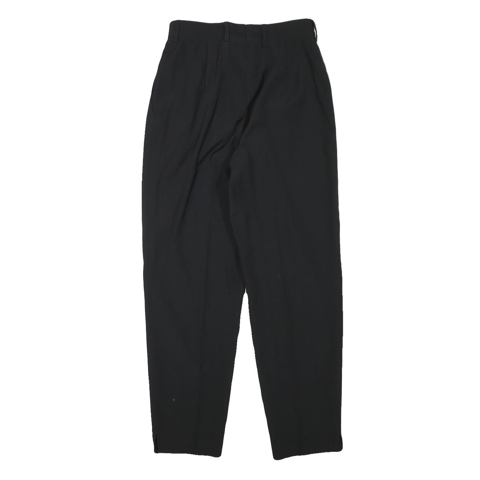 ZERRES Womens Wool Blend Black Relaxed Tapered Trousers W26 L28 Classic Style