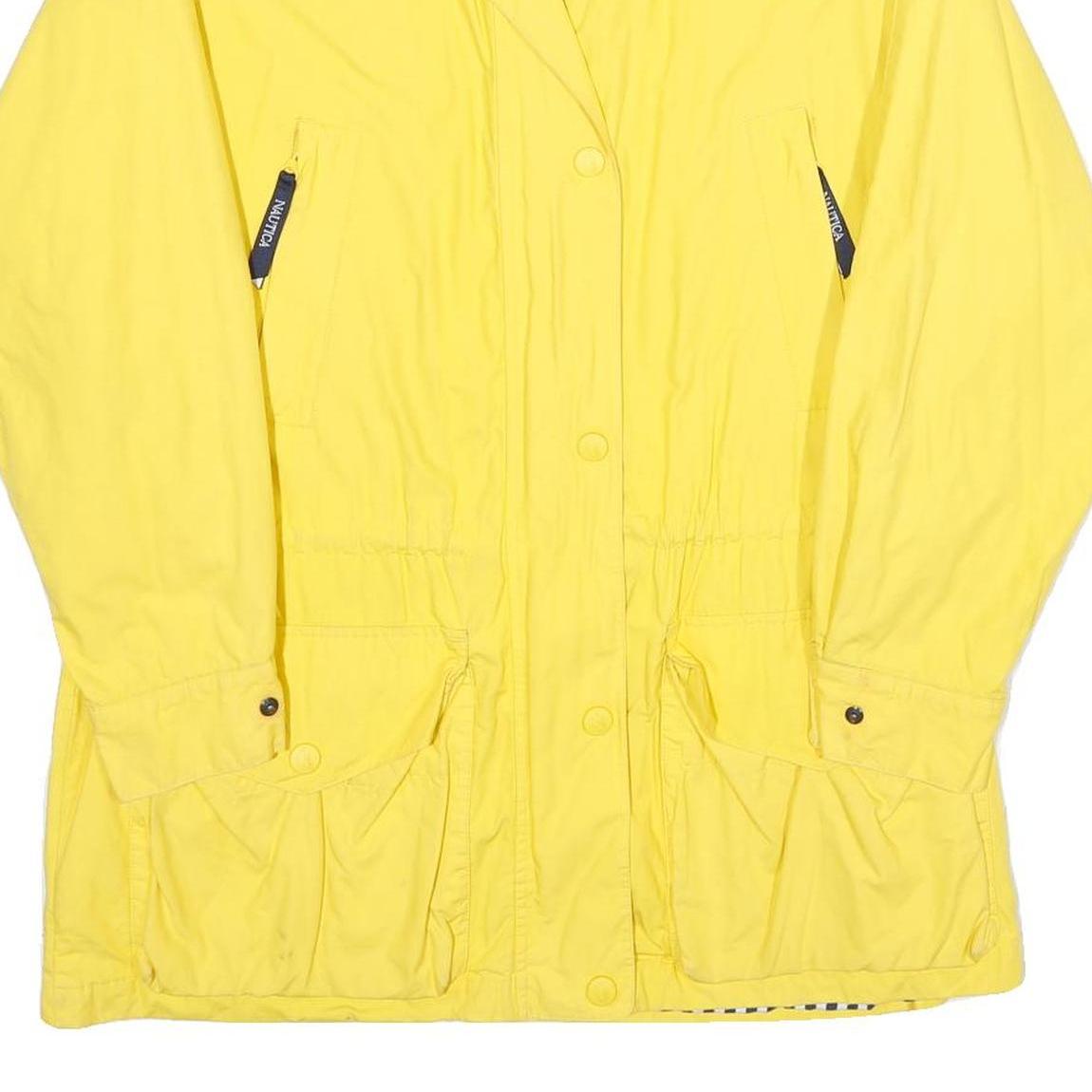 NAUTICA Womens Yellow Cotton Zip Jacket M Plain Casual Lightweight Outerwear