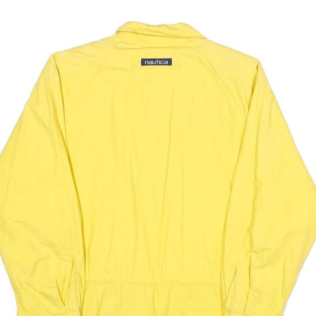 NAUTICA Womens Yellow Cotton Zip Jacket M Plain Casual Lightweight Outerwear