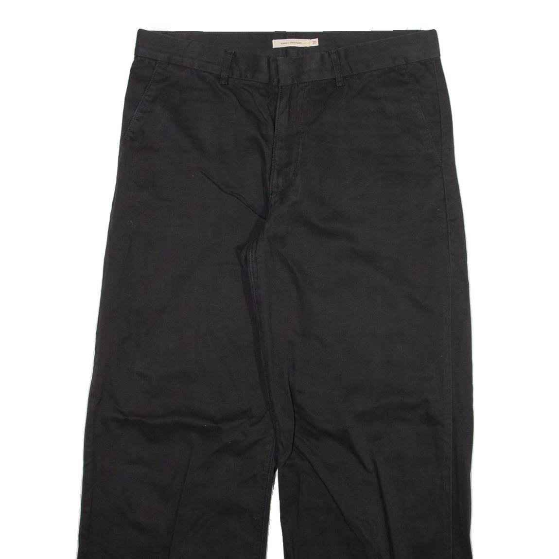 LEVI'S Womens Trousers Black Relaxed Straight W34 L30