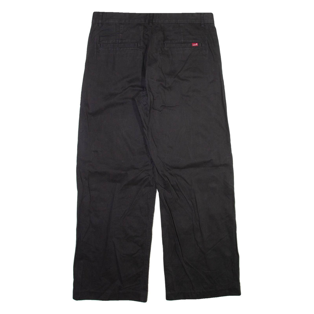 LEVI'S Womens Trousers Black Relaxed Straight W34 L30