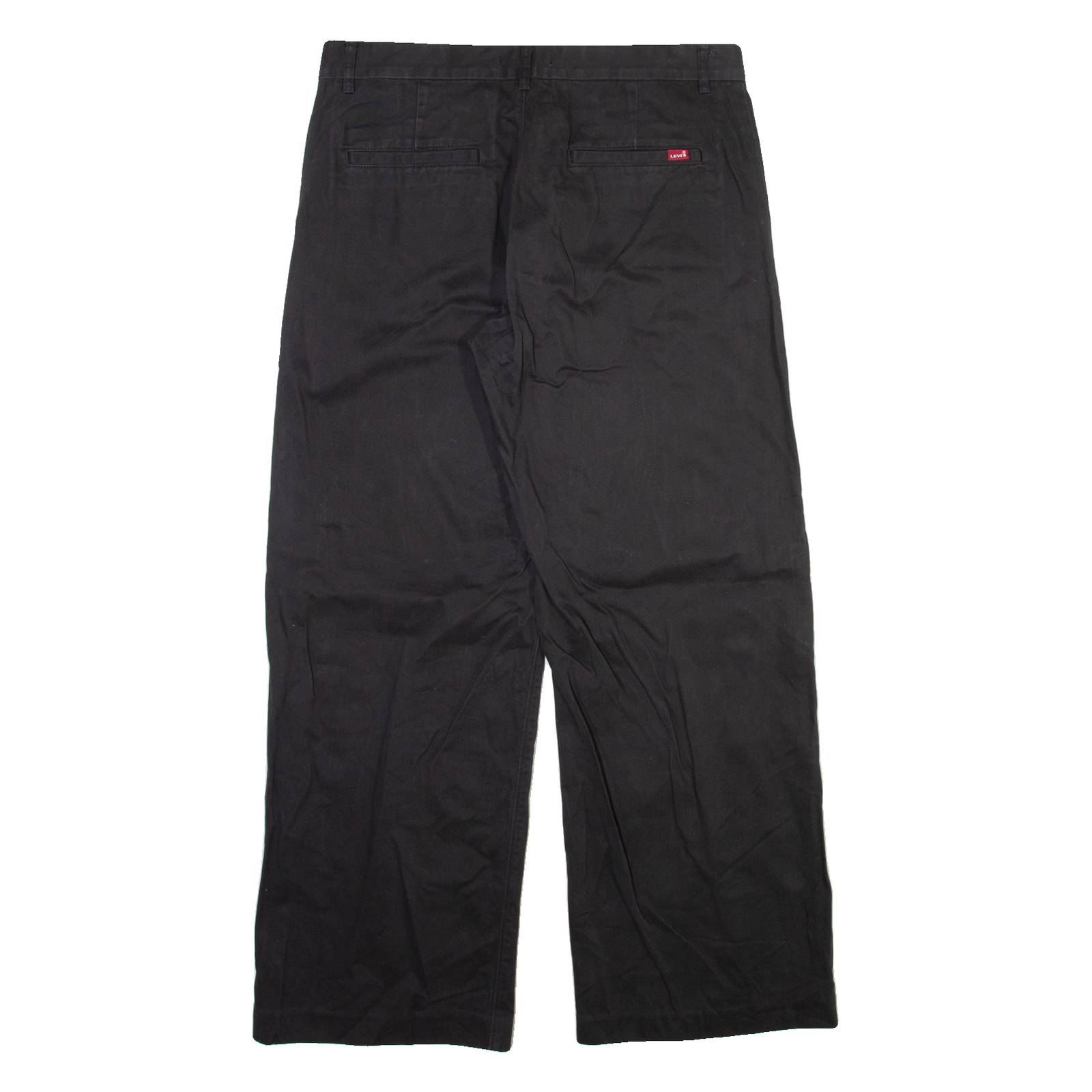 LEVI'S Womens Trousers Black Relaxed Straight W34 L30