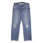 LEVI'S 501 Mens Jeans Blue Regular Straight Denim Medium W33 L30 Classic Button