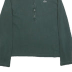 LACOSTE Womens Green Long Sleeve Plain S Logo Cotton Polo Shirt