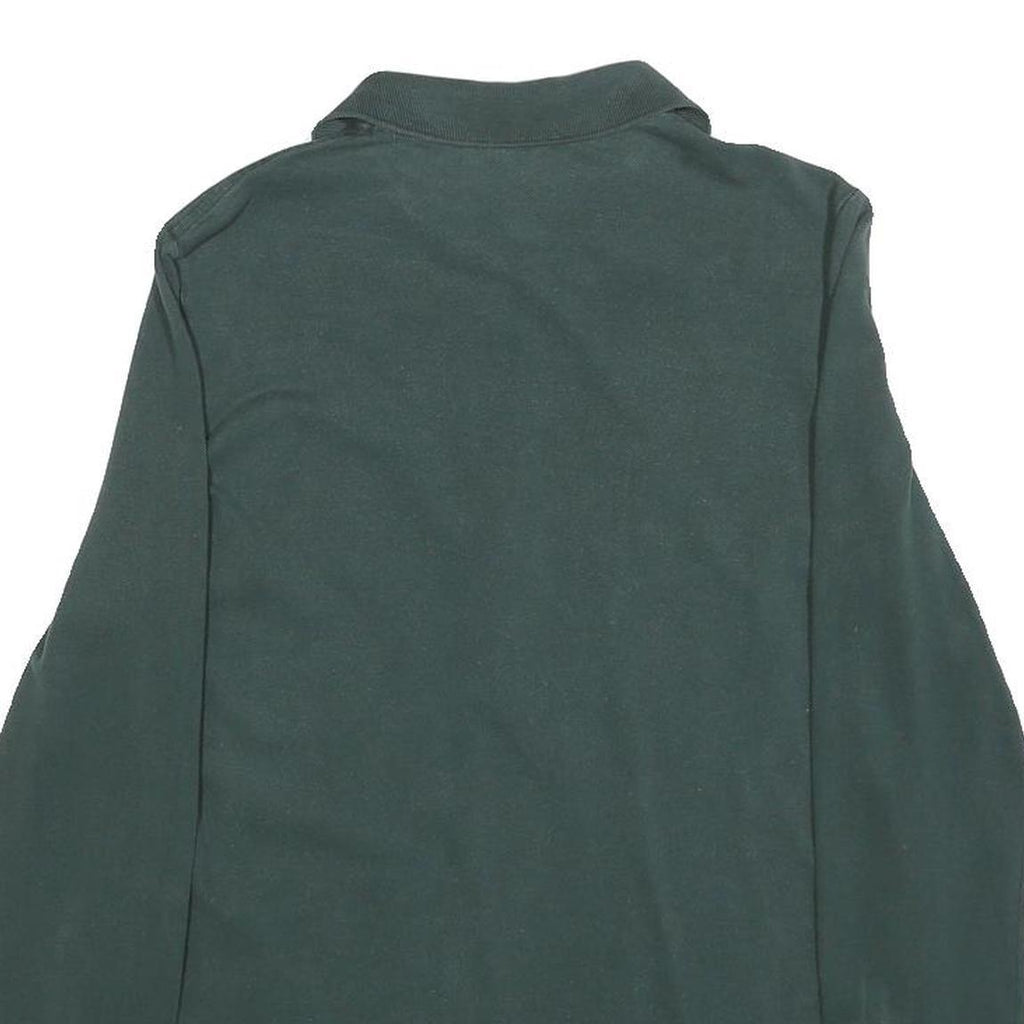 LACOSTE Womens Green Long Sleeve Plain S Logo Cotton Polo Shirt