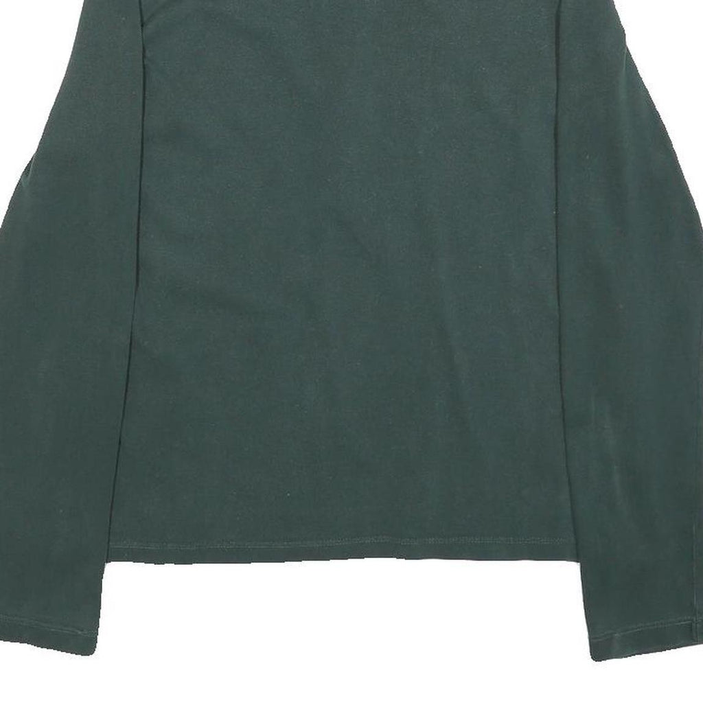 LACOSTE Womens Green Long Sleeve Plain S Logo Cotton Polo Shirt