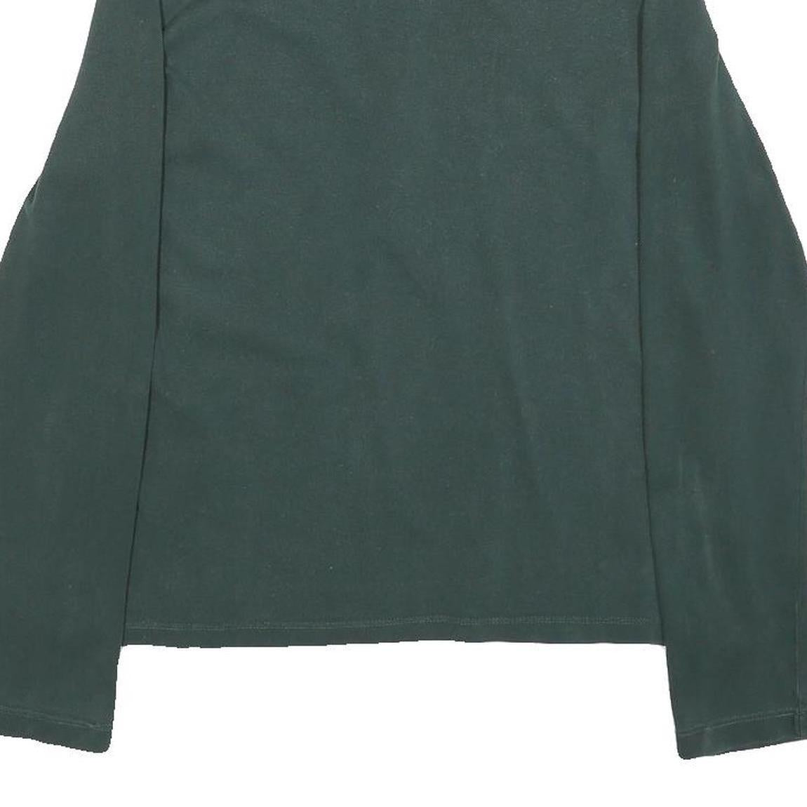 LACOSTE Womens Green Long Sleeve Plain S Logo Cotton Polo Shirt