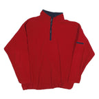 FADED GLORY Mens Red Plain Pullover Jumper Half Zip XL Polyester Casual