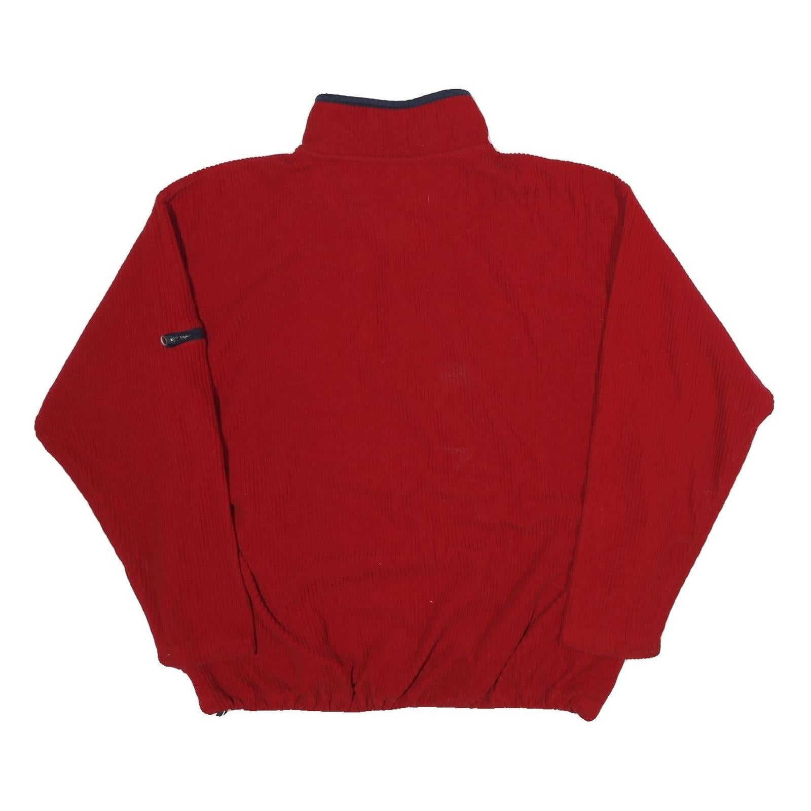FADED GLORY Mens Red Plain Pullover Jumper Half Zip XL Polyester Casual