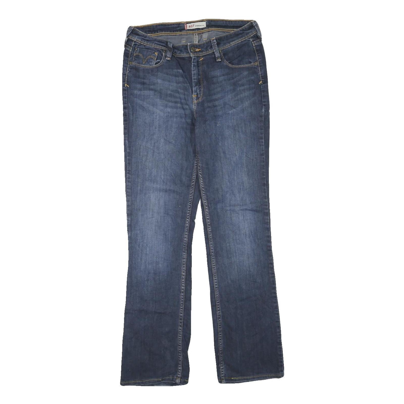 LEVI'S 627 Womens Jeans Blue Regular Straight Denim Medium W32 L32