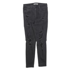 LEVI'S Womens Slim Black Denim Skinny Jeans W29 L26 Distressed Cotton Blend Zip