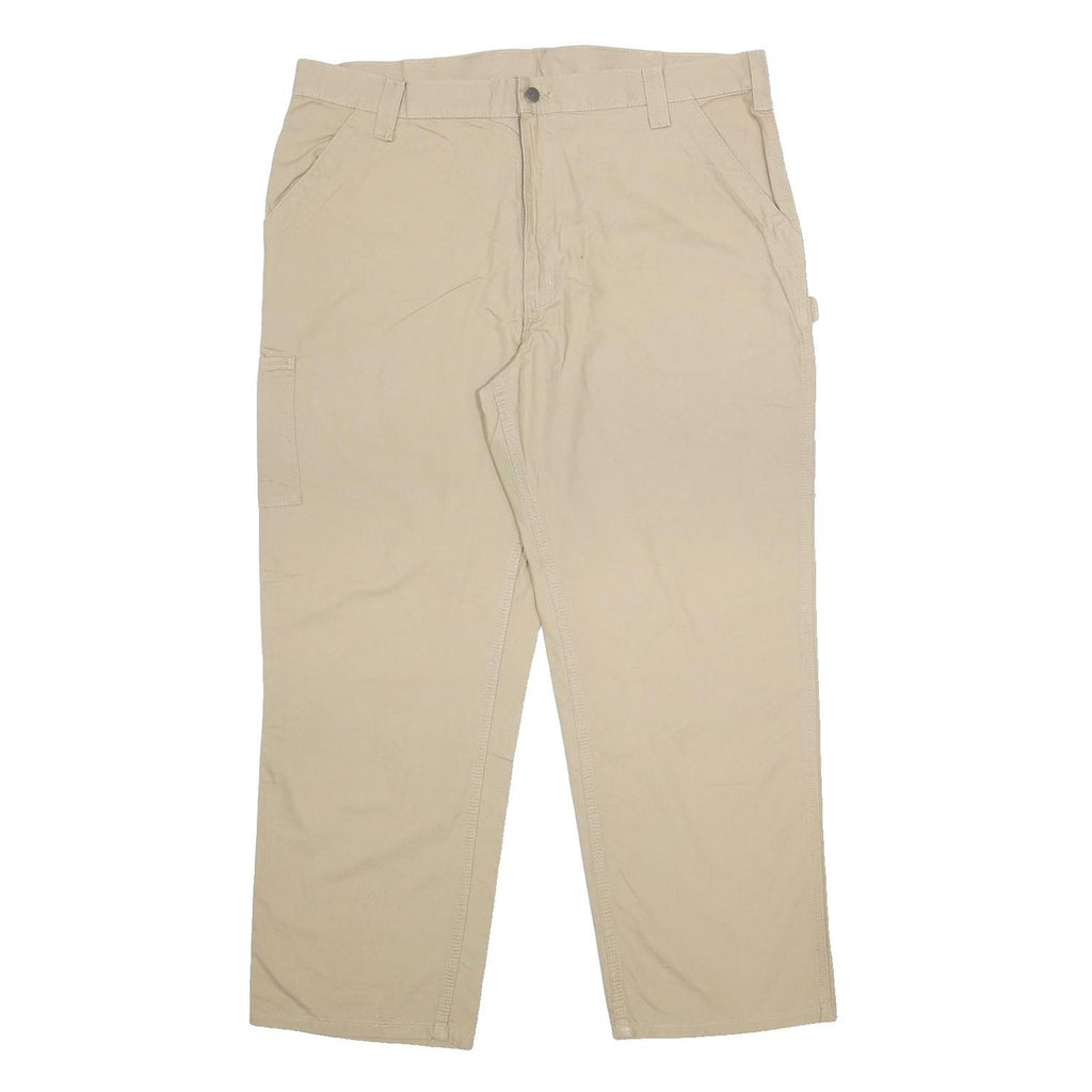 CARHARTT Mens Cotton Beige Relaxed Fit Straight Trousers W42 L30 Workwear