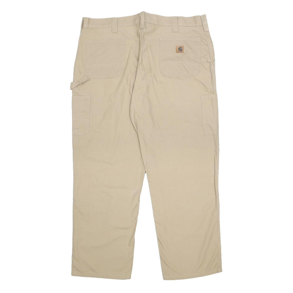 CARHARTT Mens Cotton Beige Relaxed Fit Straight Trousers W42 L30 Workwear