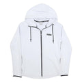 PUMA Womens White Full Zip Hoodie M Cotton Blend Casual Sportswear