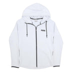 PUMA Womens White Full Zip Hoodie M Cotton Blend Casual Sportswear