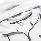 PUMA Womens White Full Zip Hoodie M Cotton Blend Casual Sportswear