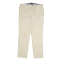 TOMMY HILFIGER Mens Cotton Beige Regular Straight Trousers W32 L29 Casual Smart