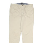 TOMMY HILFIGER Mens Cotton Beige Regular Straight Trousers W32 L29 Casual Smart