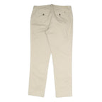 TOMMY HILFIGER Mens Cotton Beige Regular Straight Trousers W32 L29 Casual Smart