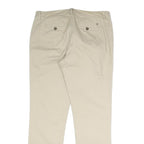 TOMMY HILFIGER Mens Cotton Beige Regular Straight Trousers W32 L29 Casual Smart