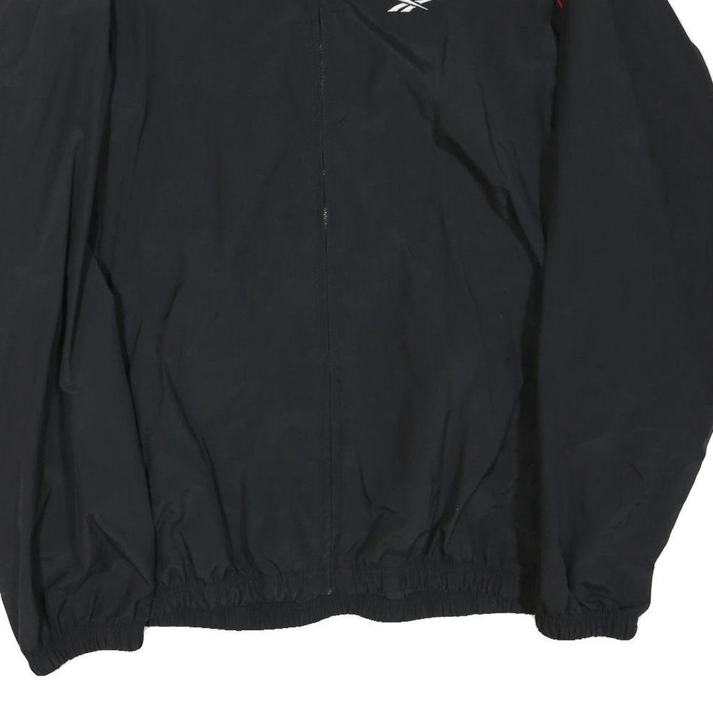 REEBOK Mens Black & Red Track Jacket XL Polyester Sport Casual Zip