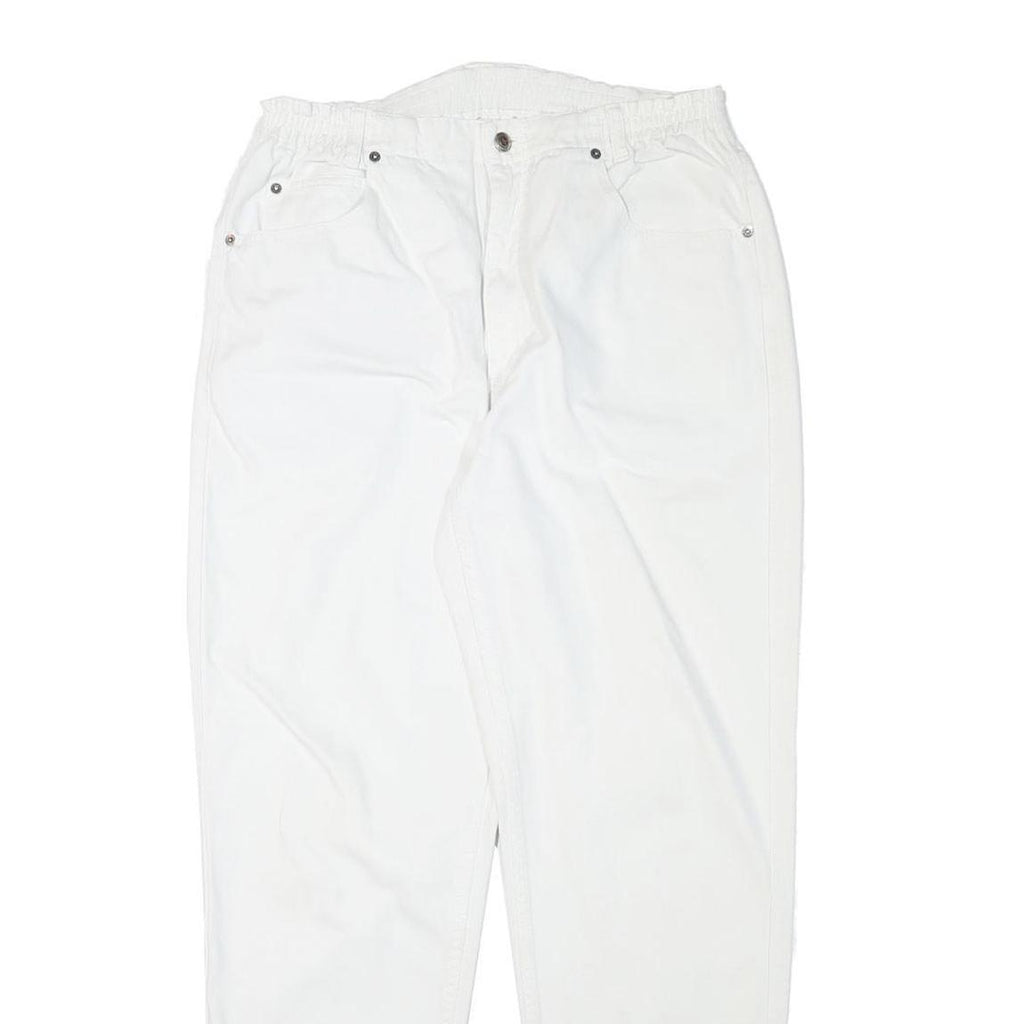 TEDDYS Womens Cotton Blend White Relaxed Tapered Trousers W30 L29 Casual Comfort