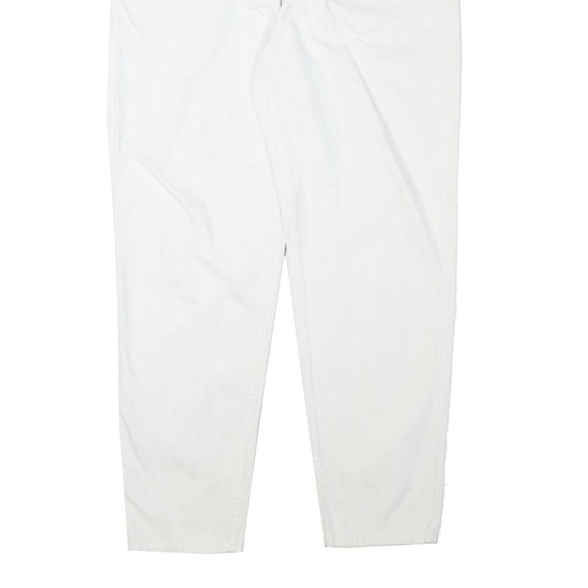 TEDDYS Womens Cotton Blend White Relaxed Tapered Trousers W30 L29 Casual Comfort